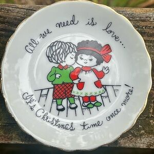 3 Miniature Collector  Plates - "It's Christmas Time Once More" - ENESCO 1976